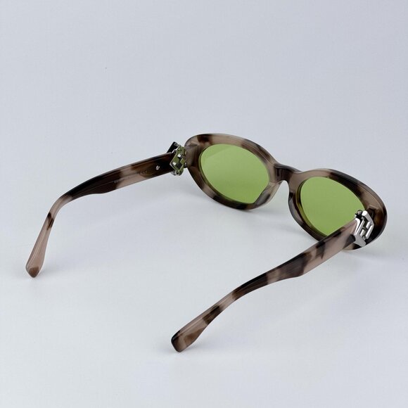 Fendi FF DIAMONDS FE40140U 01A Men NEW AUTHENTIC Sunglasses Oval Havana Green - Picture 5 of 9